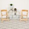 Flash Furniture 2 Pack HERCULES Series Natural Wood Folding Chair with Vinyl Padded Seat